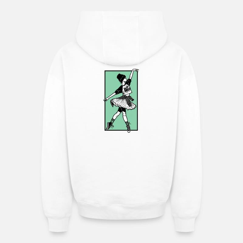 Danseuse #2 - Sweat à capuche unisexe zippé oversize épais SPREAD - blanc