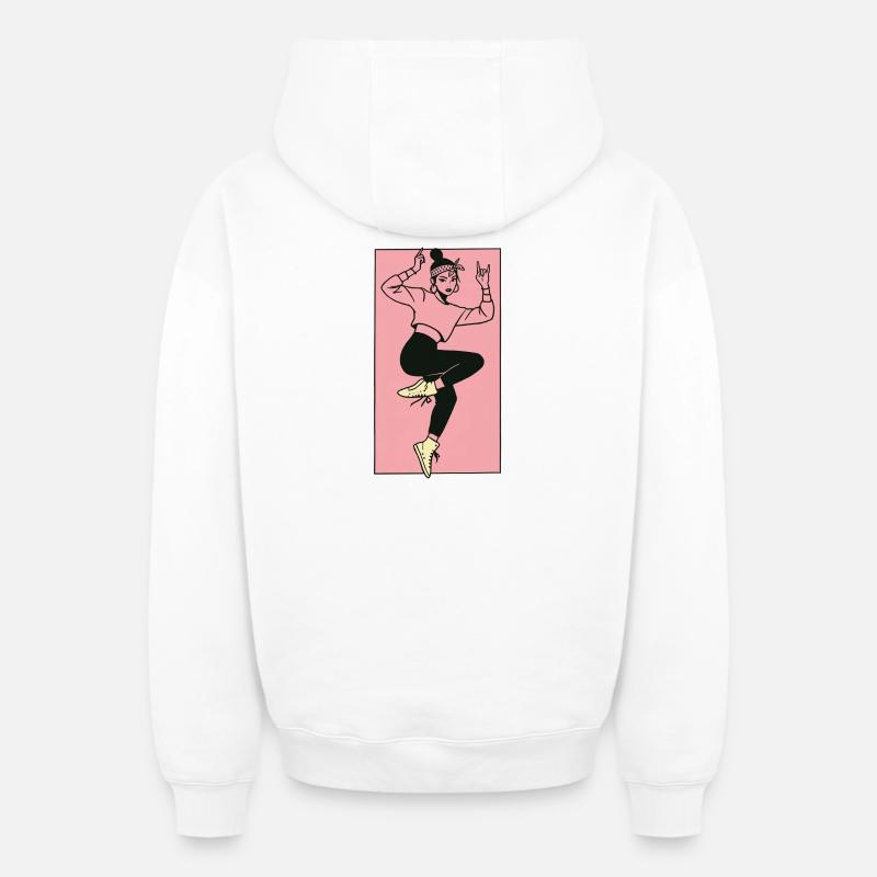 Danseuse #6 - Sweat à capuche unisexe zippé oversize épais SPREAD - blanc