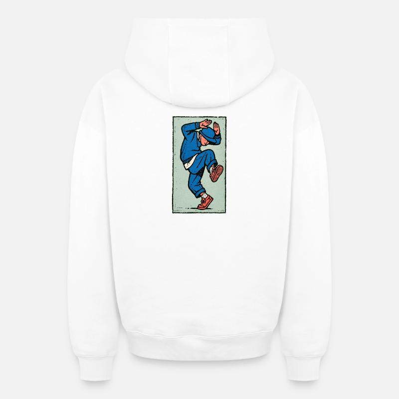 Danseur masculin #1 - Sweat à capuche unisexe zippé oversize épais SPREAD - blanc
