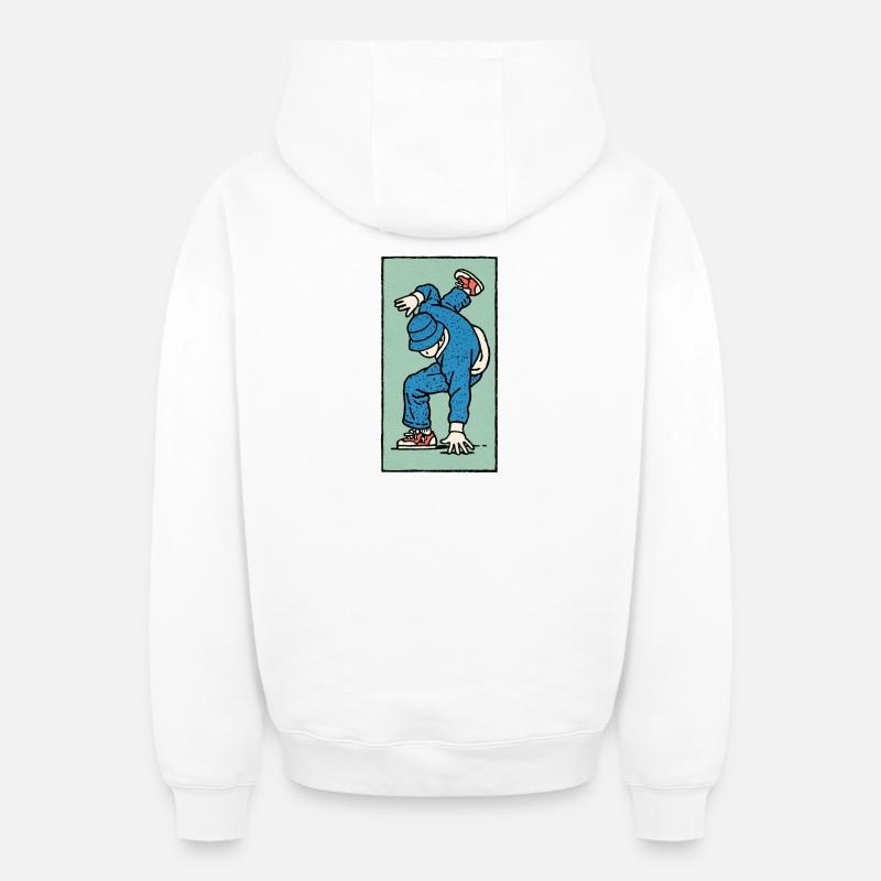 Danseur masculin #4 - Sweat à capuche unisexe zippé oversize épais SPREAD - blanc