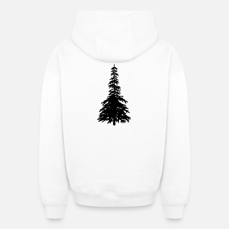arbre de Noël - Sweat à capuche unisexe zippé oversize épais SPREAD - blanc