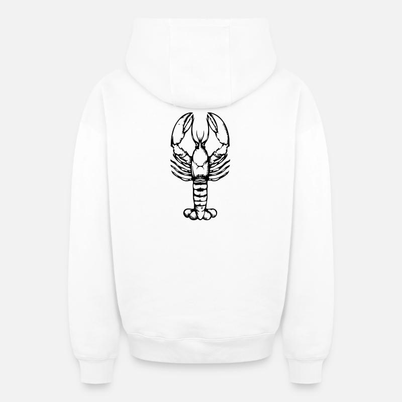 Homard - Sweat à capuche unisexe zippé oversize épais SPREAD - blanc