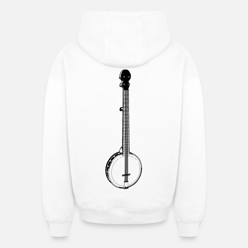 Musique Bluegrass - Sweat à capuche unisexe zippé oversize épais SPREAD - blanc