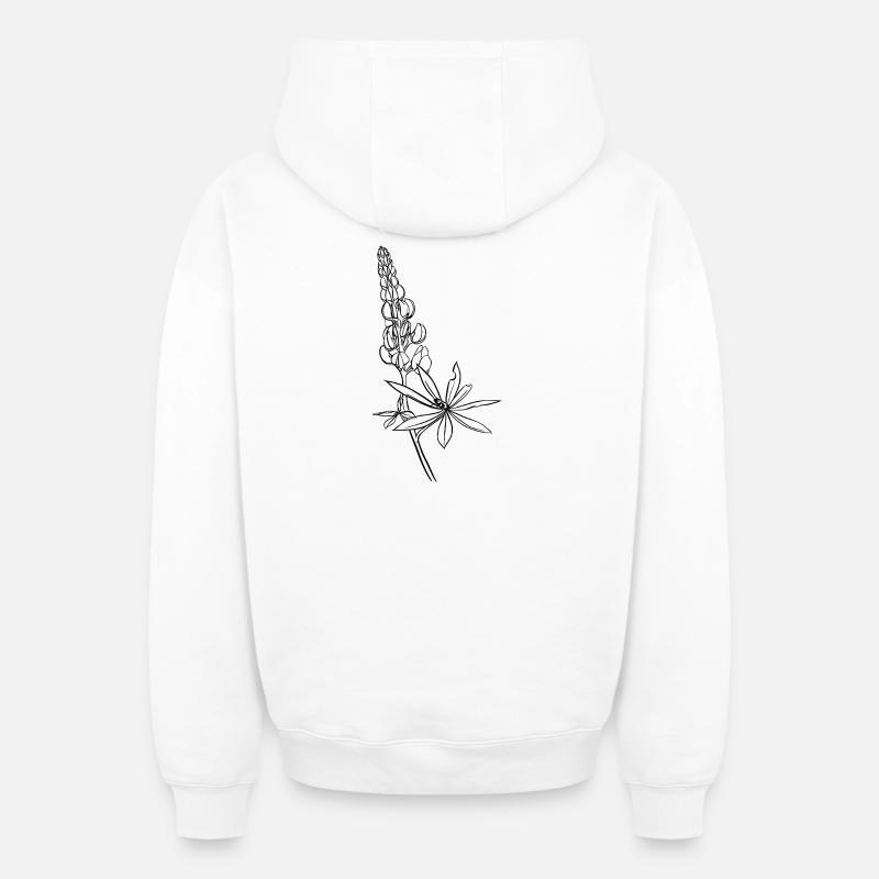 Lupin avec coléoptère - Sweat à capuche unisexe zippé oversize épais SPREAD - blanc