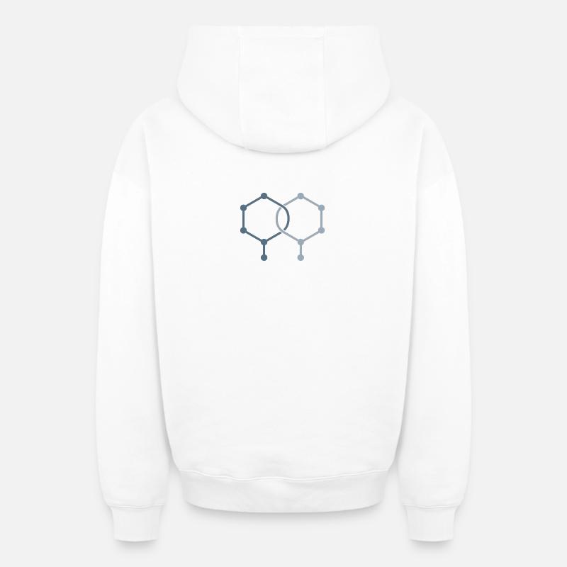 Décalage d’isomères – Conception chimique - Sweat à capuche unisexe zippé oversize épais SPREAD - blanc