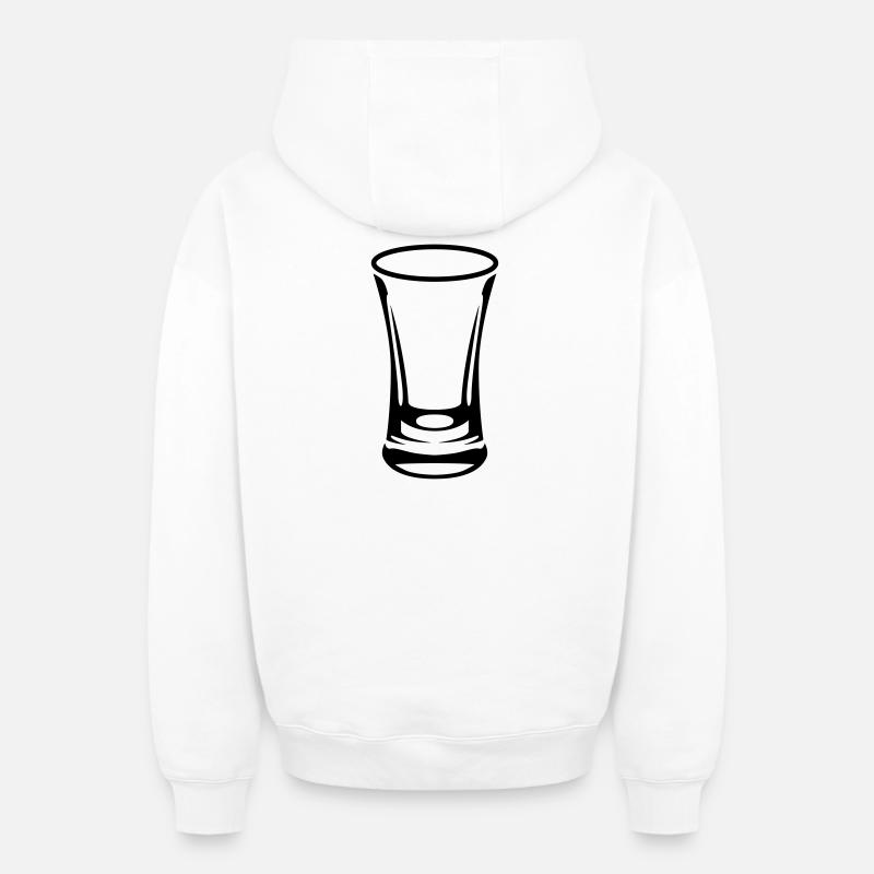 Shot Glass - Sweat à capuche unisexe zippé oversize épais SPREAD - blanc