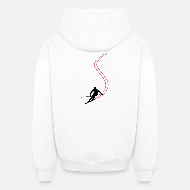 Ski ! - Sweat à capuche unisexe zippé oversize épais SPREAD - blanc