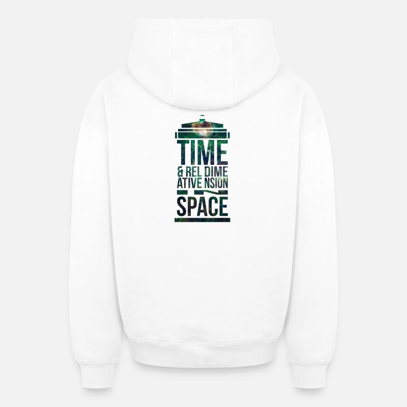 TARDIS - Sweat à capuche unisexe zippé oversize épais SPREAD - blanc