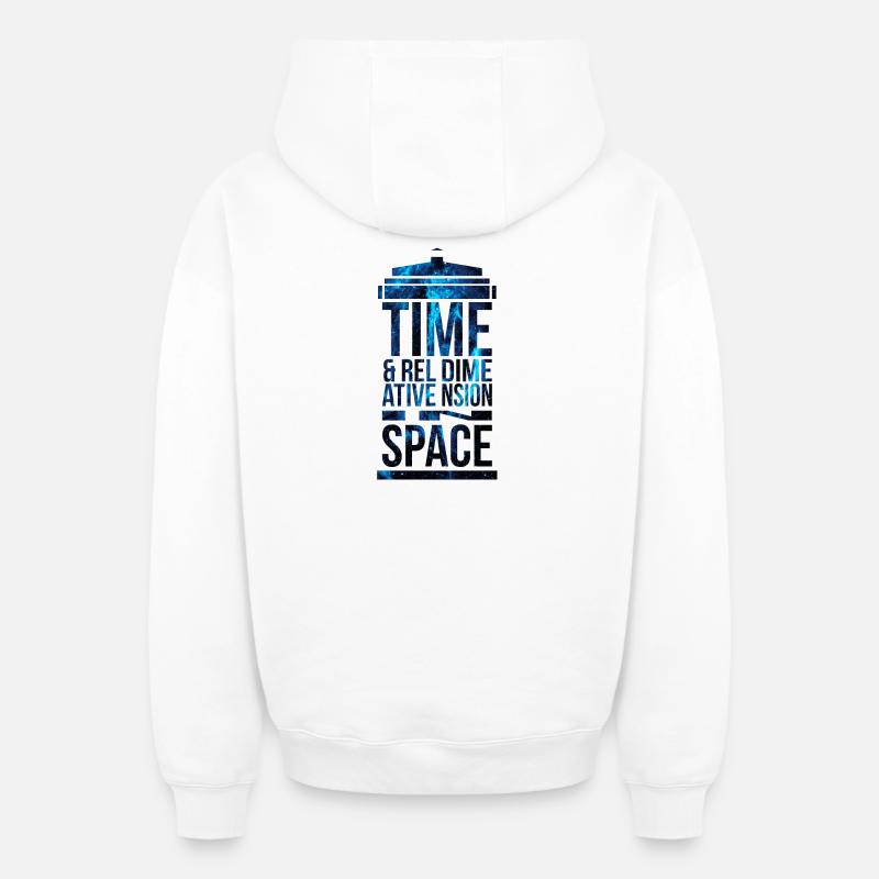 TARDIS - Sweat à capuche unisexe zippé oversize épais SPREAD - blanc