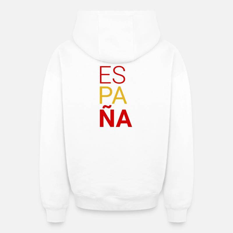 Espagne - Sweat à capuche unisexe zippé oversize épais SPREAD - blanc