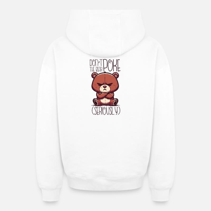 Teddy sérieux - Sweat à capuche unisexe zippé oversize épais SPREAD - blanc