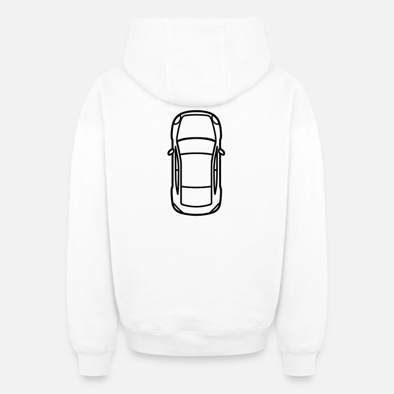 voiture - Sweat à capuche unisexe zippé oversize épais SPREAD - blanc