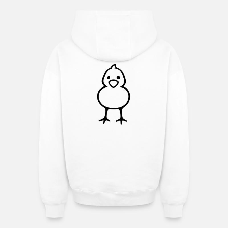 Poussin - Sweat à capuche unisexe zippé oversize épais SPREAD - blanc