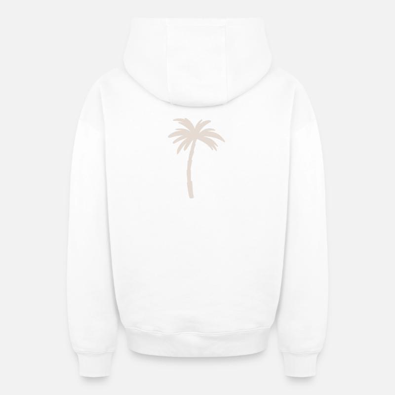 Palmier - Sweat à capuche unisexe zippé oversize épais SPREAD - blanc