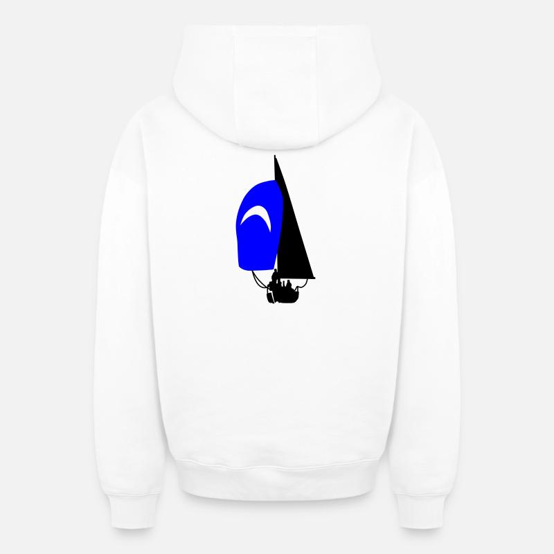 Voilier - Sweat à capuche unisexe zippé oversize épais SPREAD - blanc