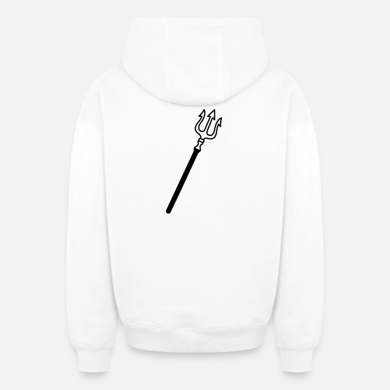 trident - Sweat à capuche unisexe zippé oversize épais SPREAD - blanc