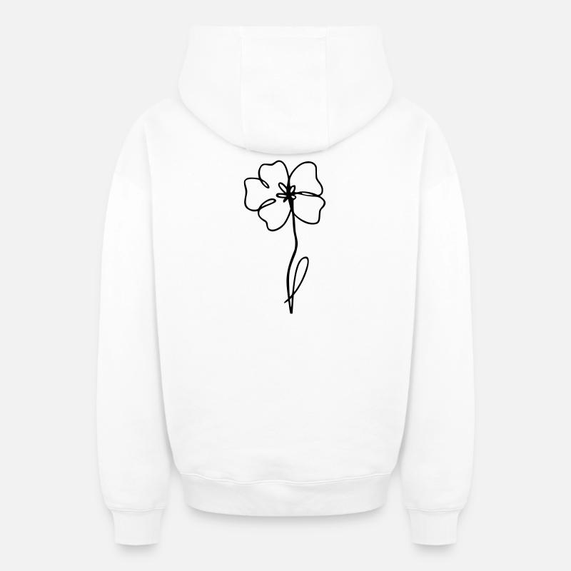 pavot - Sweat à capuche unisexe zippé oversize épais SPREAD - blanc