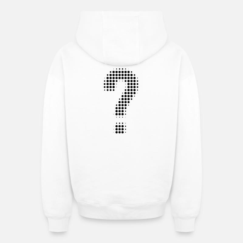 Optique pixel point d’interrogation - Sweat à capuche unisexe zippé oversize épais SPREAD - blanc