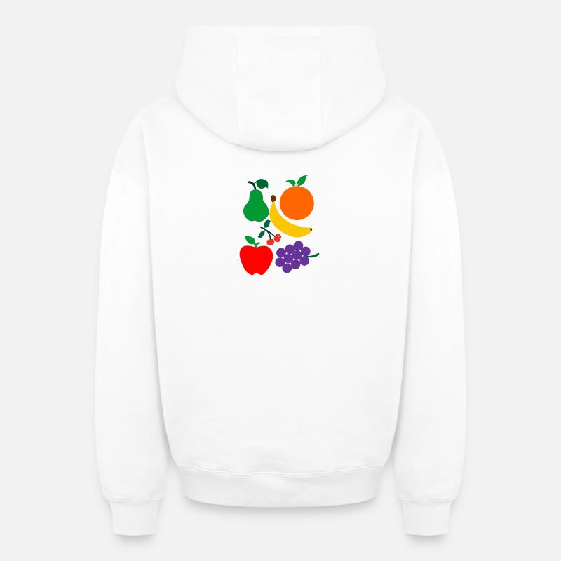 Fruit - Sweat à capuche unisexe zippé oversize épais SPREAD - blanc