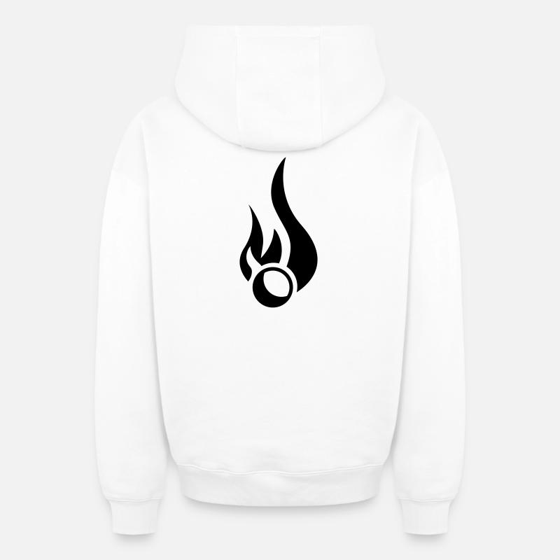 Flammender Ball - Oversized Heavyweight Unisex Zip Hoodie - Weiß