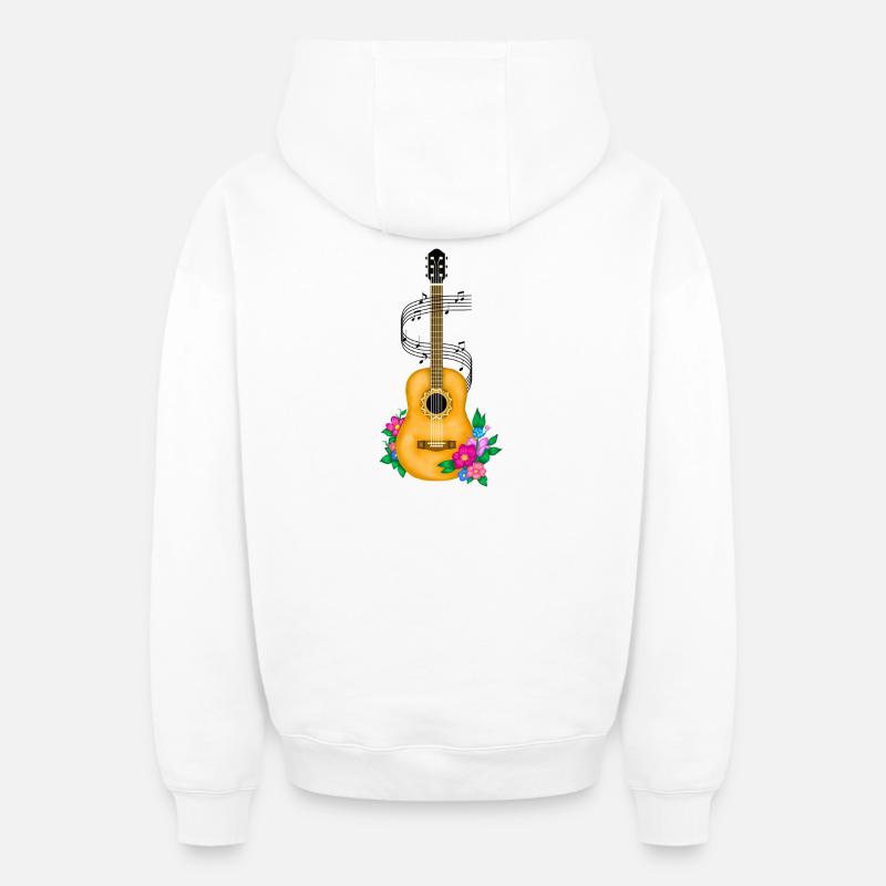 Guitare, mélomanes - Sweat à capuche unisexe zippé oversize épais SPREAD - blanc