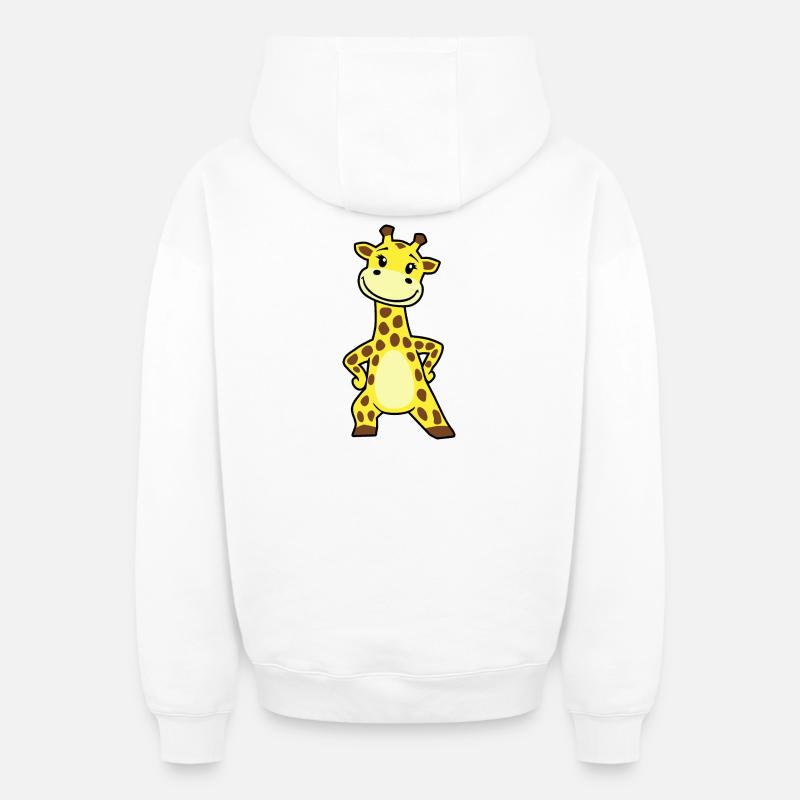 Girafe - Sweat à capuche unisexe zippé oversize épais SPREAD - blanc