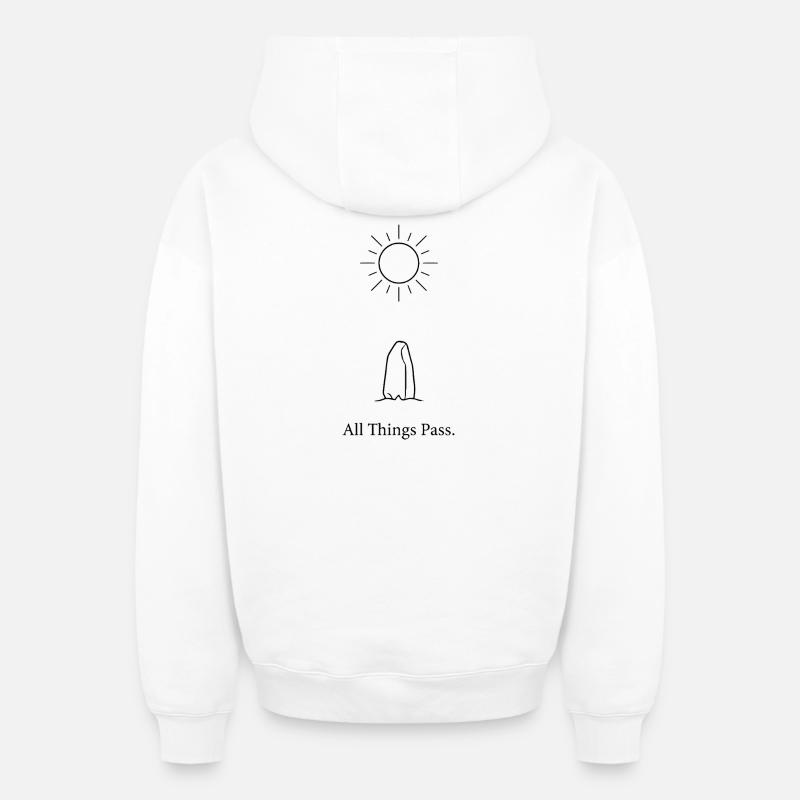 Tout passe - Sweat à capuche unisexe zippé oversize épais SPREAD - blanc