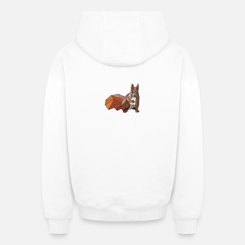 Écureuil blanc - Sweat à capuche unisexe zippé oversize épais SPREAD - blanc