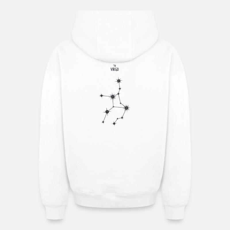 Jungfrau Sternzeichen Sternbild Schwarz & Grau - Oversized Heavyweight Unisex Zip Hoodie - Weiß