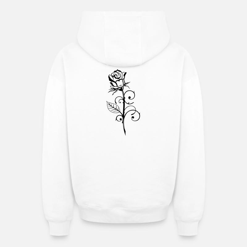 Rose amour, - Sweat à capuche unisexe zippé oversize épais SPREAD - blanc