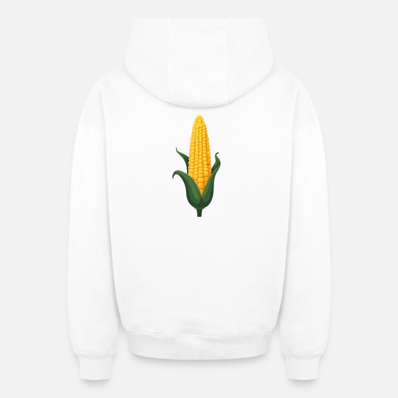 Maïs - Sweat à capuche unisexe zippé oversize épais SPREAD - blanc