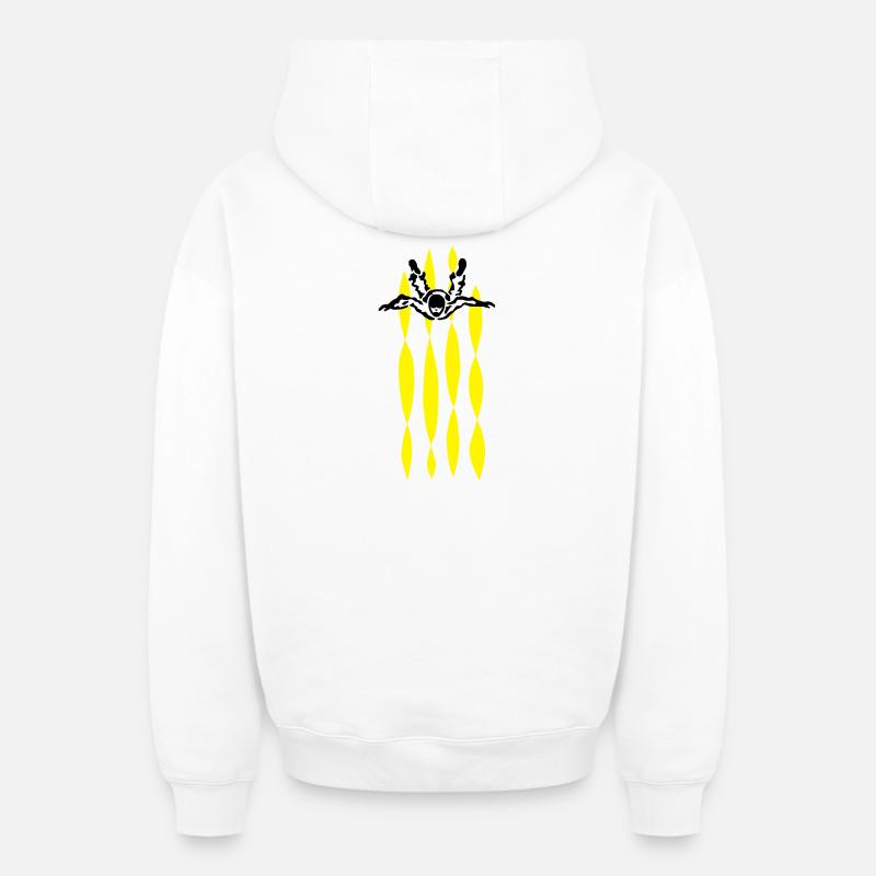 parachutisme - Sweat à capuche unisexe zippé oversize épais SPREAD - blanc
