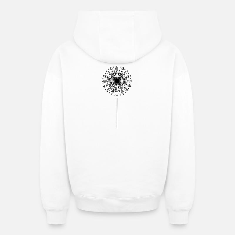 Pissenlit Pissenlit - Sweat à capuche unisexe zippé oversize épais SPREAD - blanc