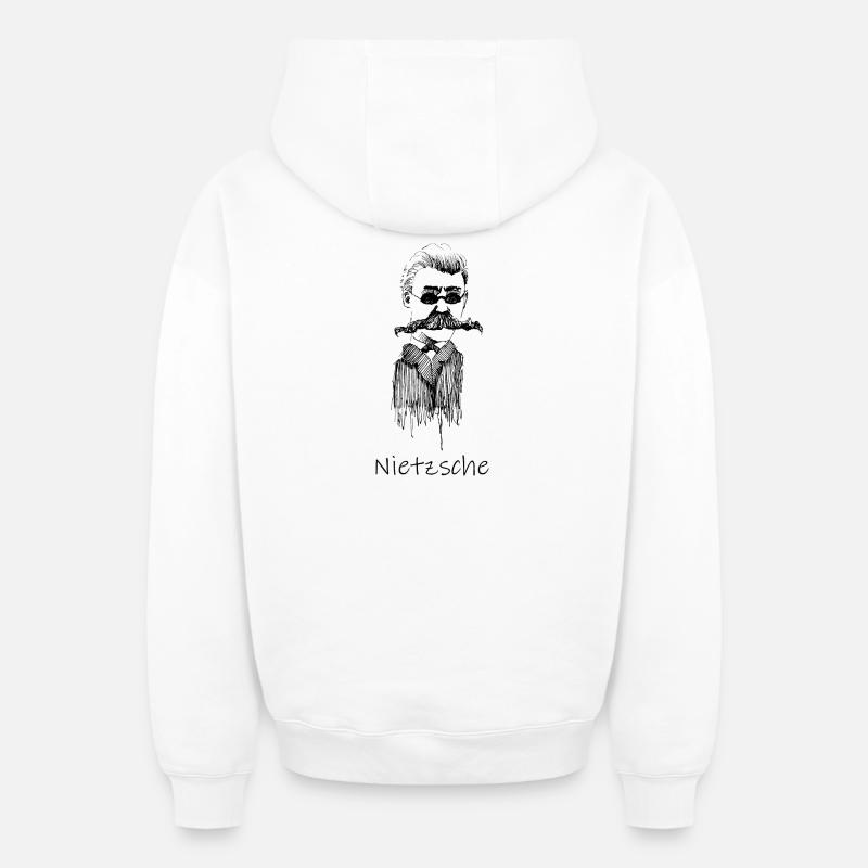 Nietzsche - Sweat à capuche unisexe zippé oversize épais SPREAD - blanc