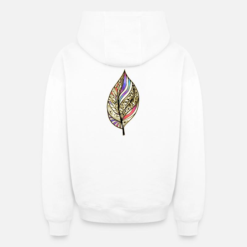 feuille - Sweat à capuche unisexe zippé oversize épais SPREAD - blanc