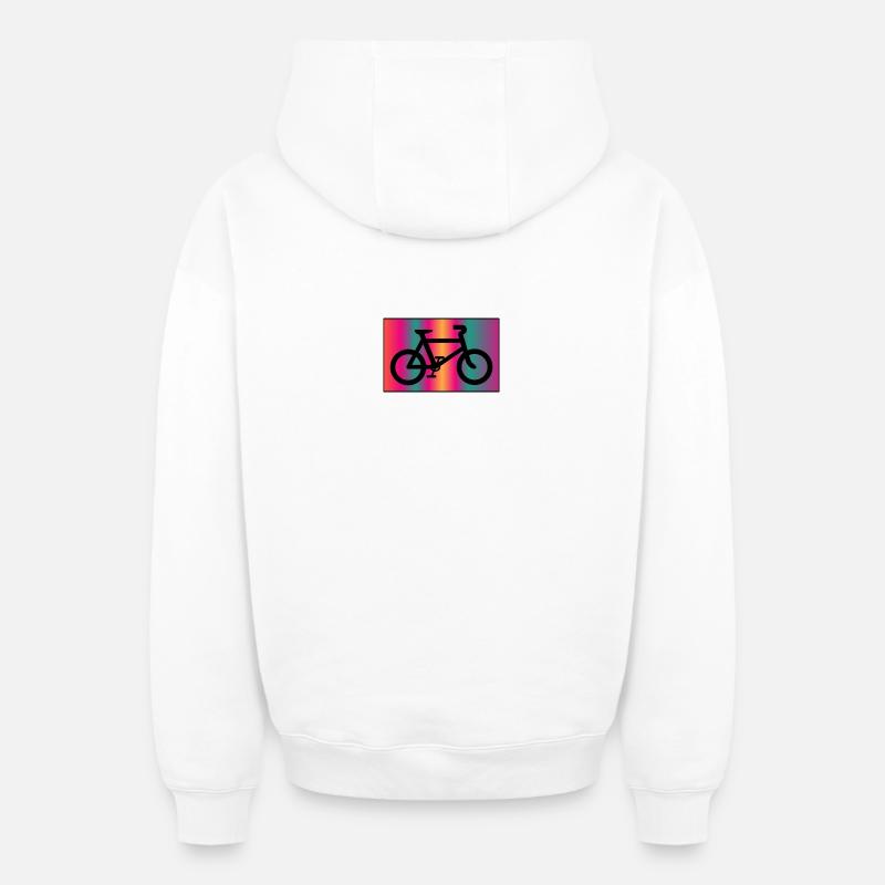 VÉLO - Sweat à capuche unisexe zippé oversize épais SPREAD - blanc