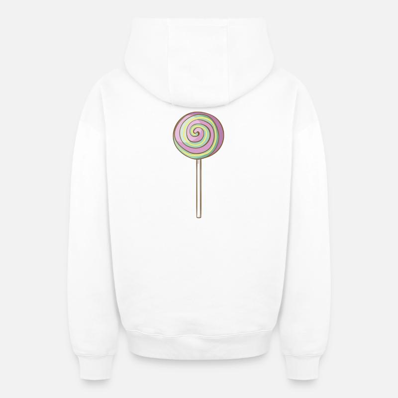 Des sucettes - Sweat à capuche unisexe zippé oversize épais SPREAD - blanc