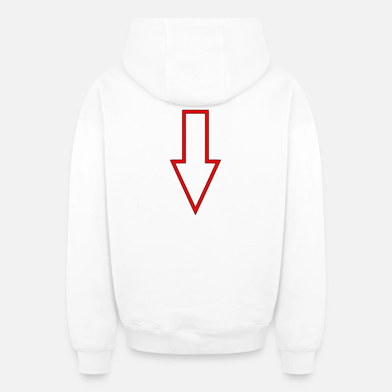 Flèche directionnelle Panneau indicateur - Sweat à capuche unisexe zippé oversize épais SPREAD - blanc