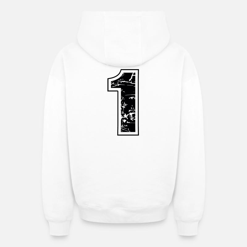 1 - Sweat à capuche unisexe zippé oversize épais SPREAD - blanc