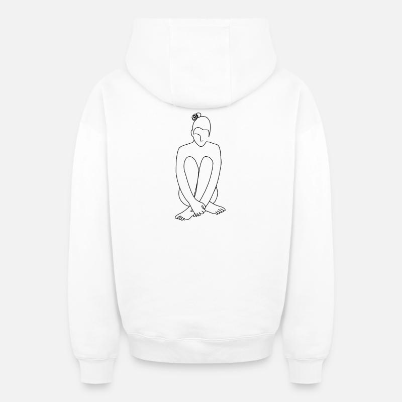 Dedans - Sweat à capuche unisexe zippé oversize épais SPREAD - blanc