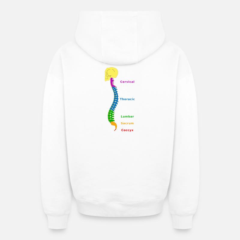 Colonne vertébrale Spine Physio - Sweat à capuche unisexe zippé oversize épais SPREAD - blanc