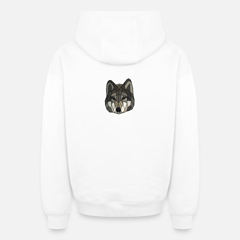 Wolf blanko - Sweat à capuche unisexe zippé oversize épais SPREAD - blanc
