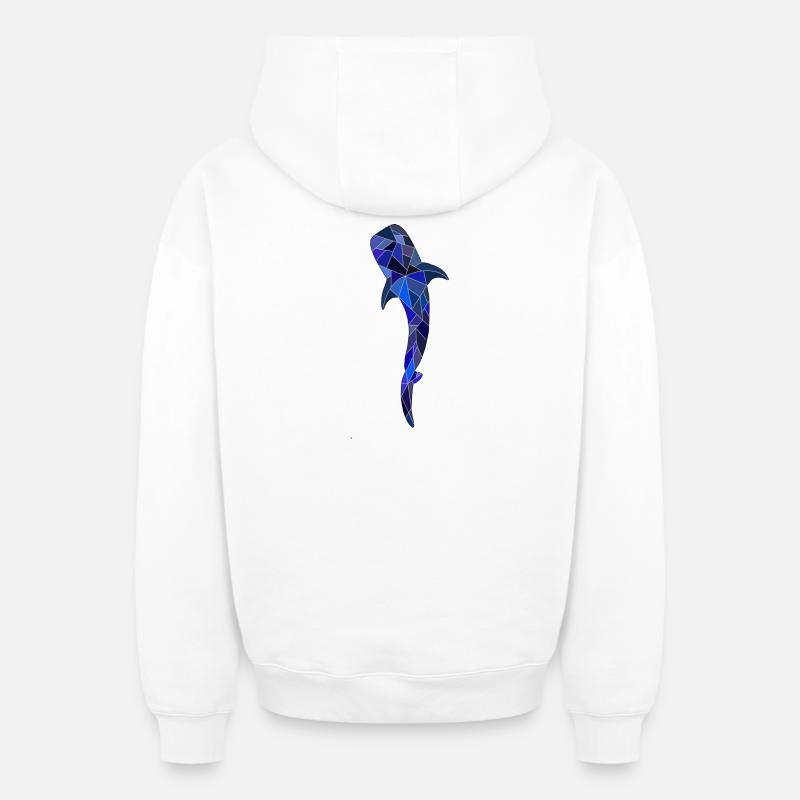 Requin-baleine - Sweat à capuche unisexe zippé oversize épais SPREAD - blanc