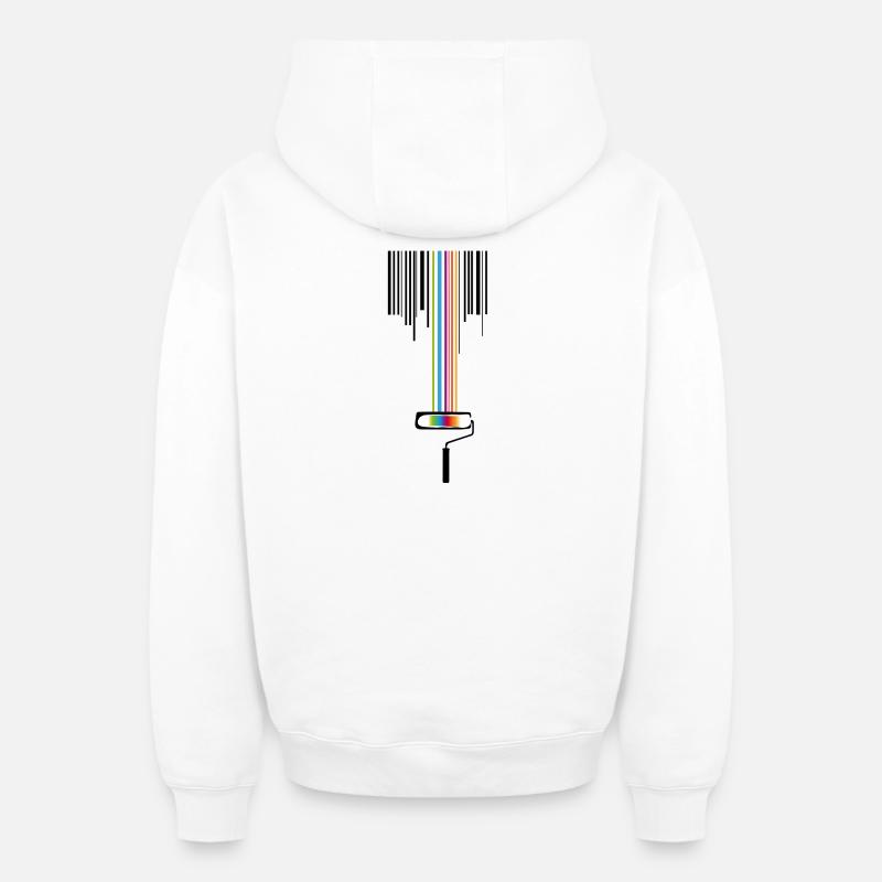 Farbrolle mit Strichcode - Oversized Heavyweight Unisex Zip Hoodie - Weiß
