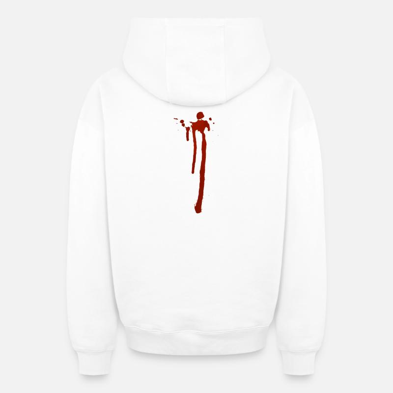 Blood - Sweat à capuche unisexe zippé oversize épais SPREAD - blanc