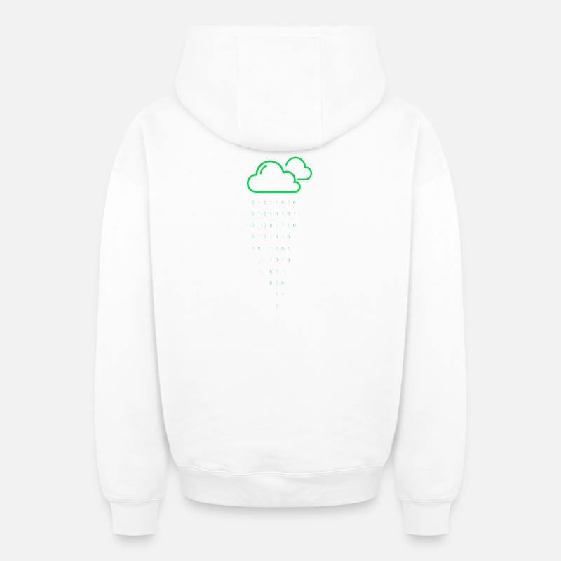 Wolkenregen-Code - Oversized Heavyweight Unisex Zip Hoodie - Weiß