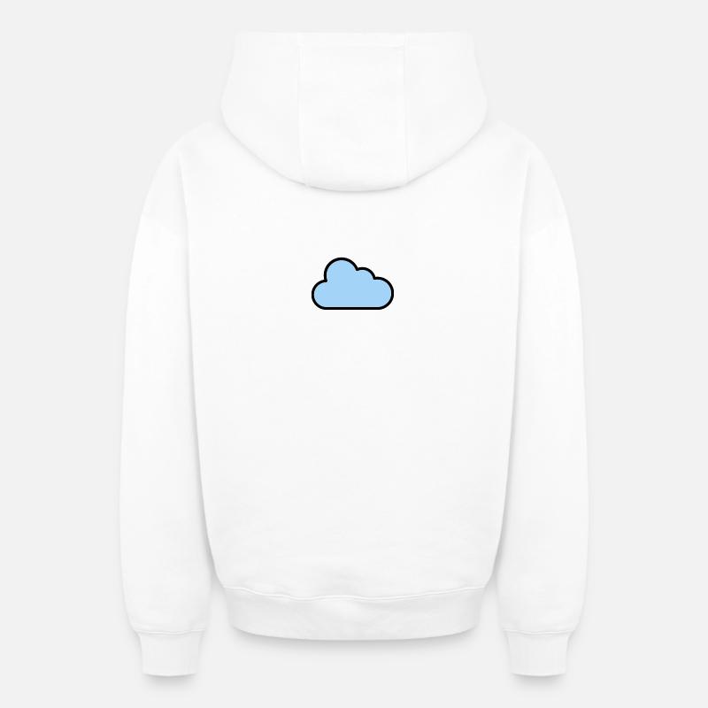 cloud_icon - Sweat à capuche unisexe zippé oversize épais SPREAD - blanc