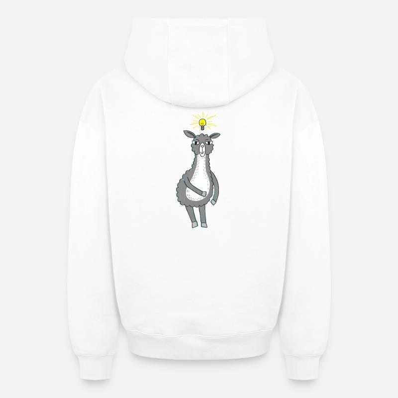 Lama a une idée - Sweat à capuche unisexe zippé oversize épais SPREAD - blanc