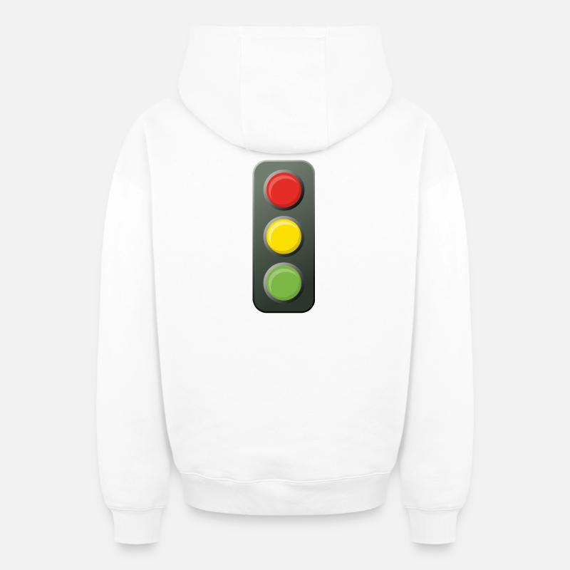 Feu de signalisation - Sweat à capuche unisexe zippé oversize épais SPREAD - blanc
