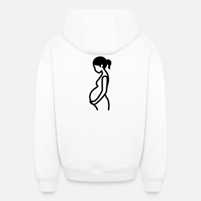 enceinte - Sweat à capuche unisexe zippé oversize épais SPREAD - blanc